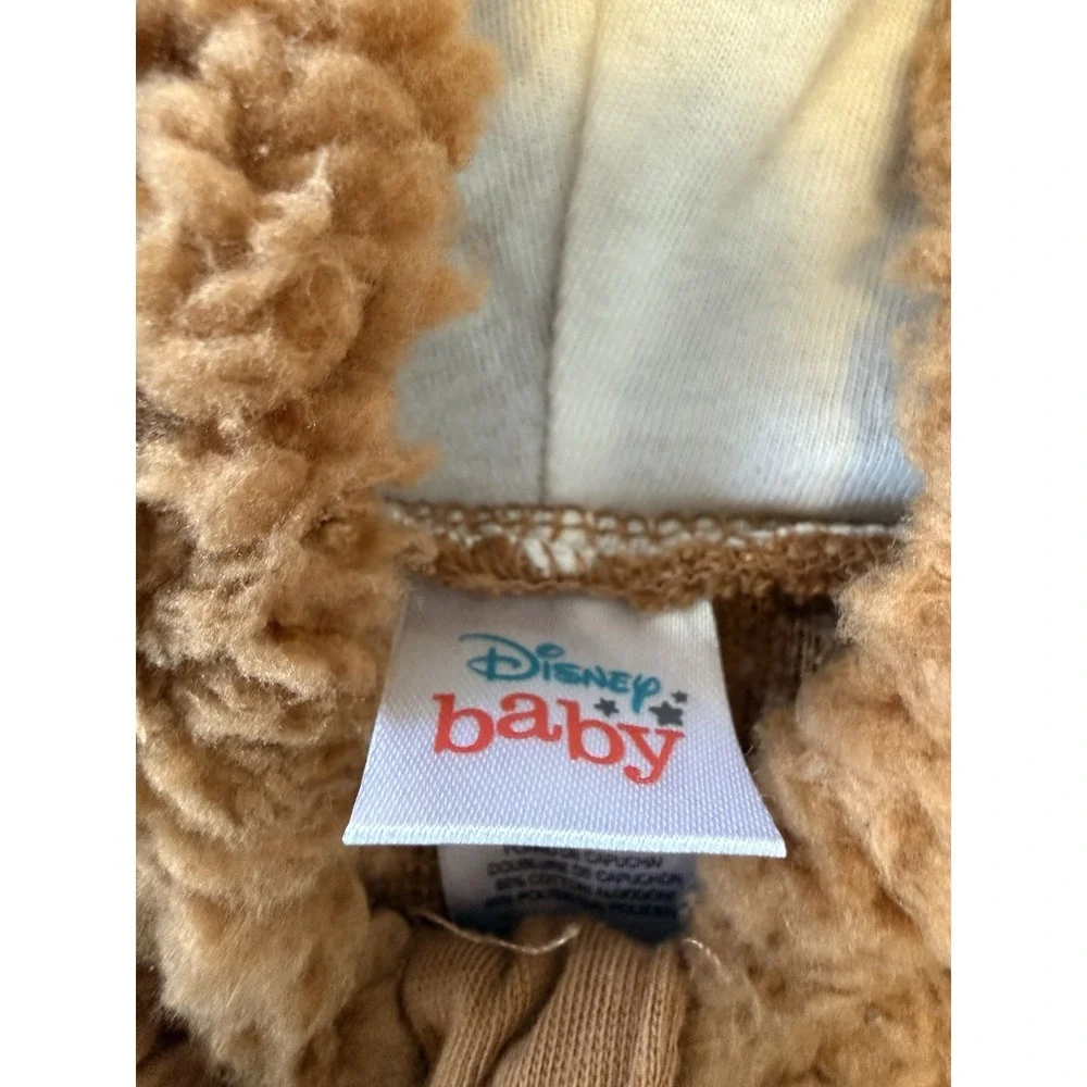 Disney Baby Mickey Mouse Brown Fleece Hooded Snowsuit‎ 6-9 Months Full Zip